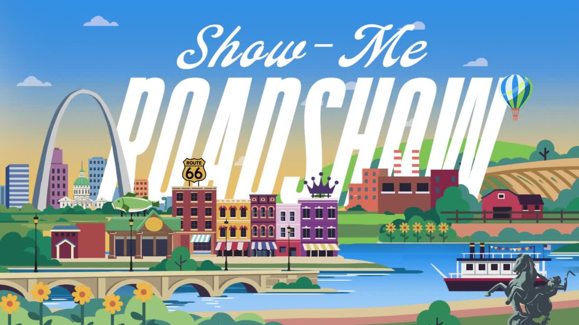 Show-Me Roadshow logo with colorful MO graphic